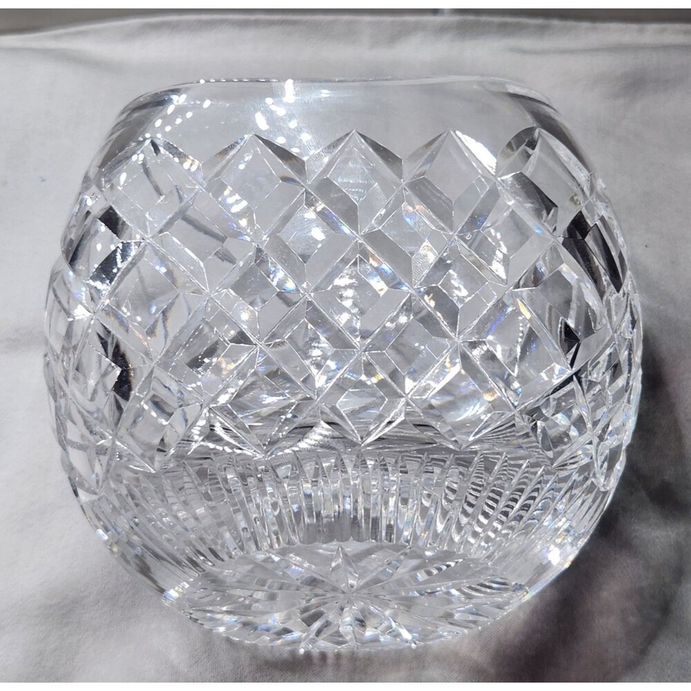 Waterford Crystal Oval Round Flower Vase 4.5" Comeragh Signed Ireland - Picture 11 of 12